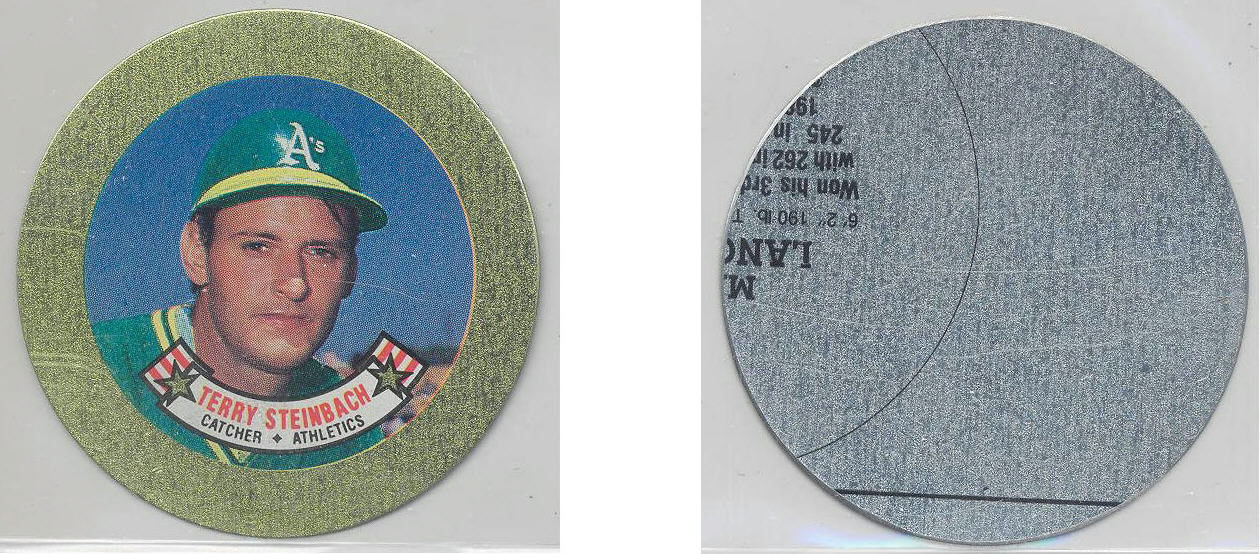 1988 Topps Baseball Coins Metal Proof Discs 028 Terry Steinbach